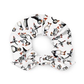 Scrunchien med puffins