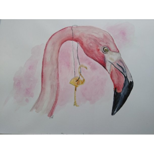 Flamingo with necklace