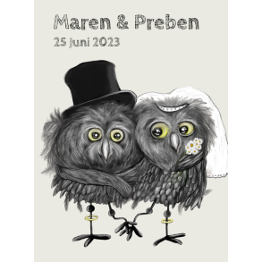 Bryllups plakat Ugler 